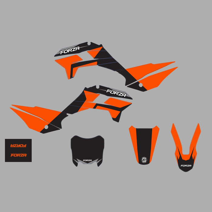 ** FORZA Aftermarket KRZ Style Plastic & Graphic Kit 2025 - Orange Black