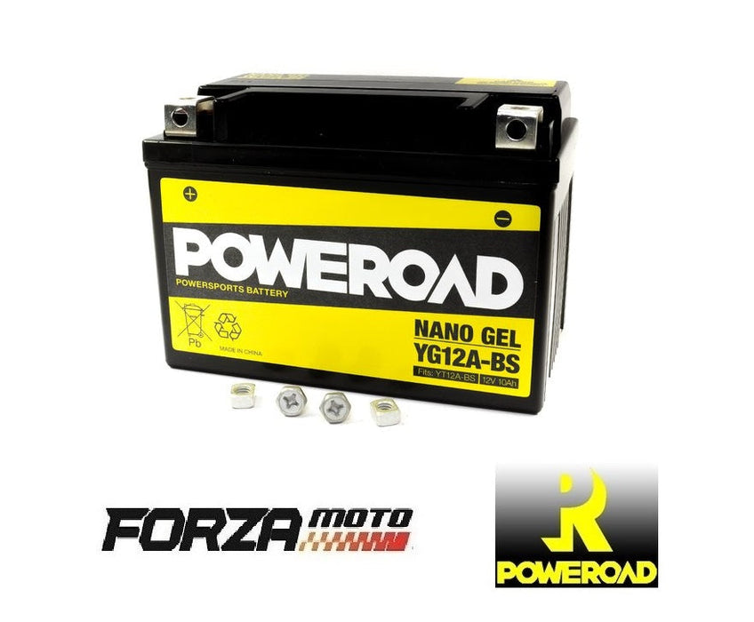 POWEROAD Nano Gel Motorcycle Battery - YG12A-BS (fits YT12A-BS)