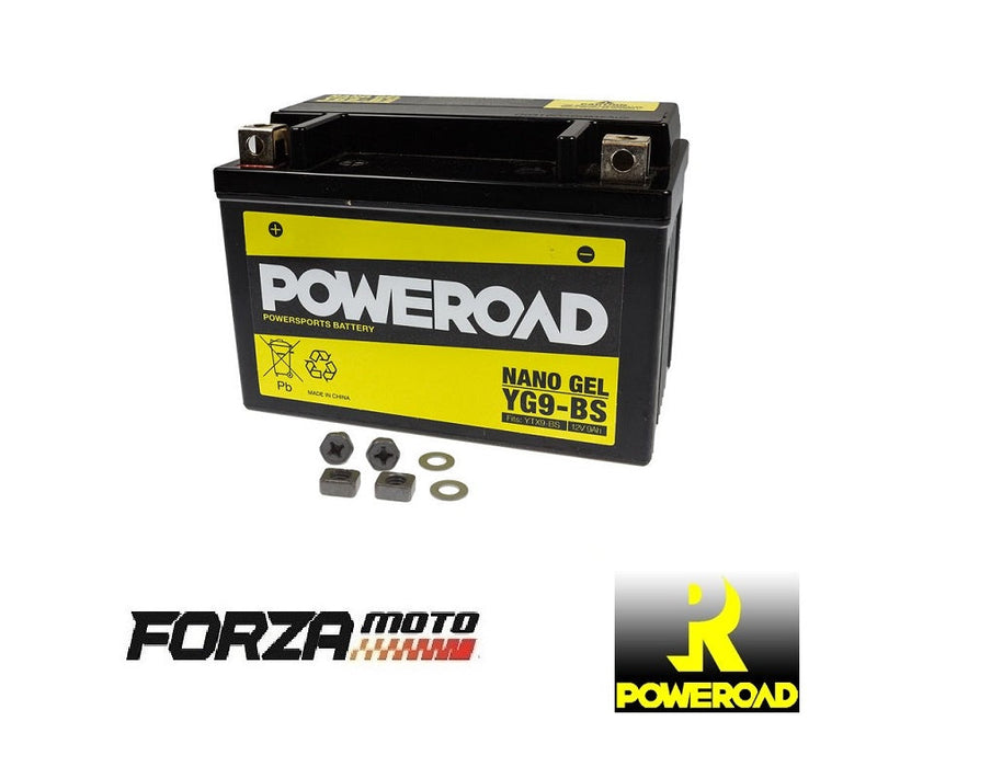 POWEROAD Nano Gel Motorcycle Battery - YG9-BS (fits YTX9-BS)