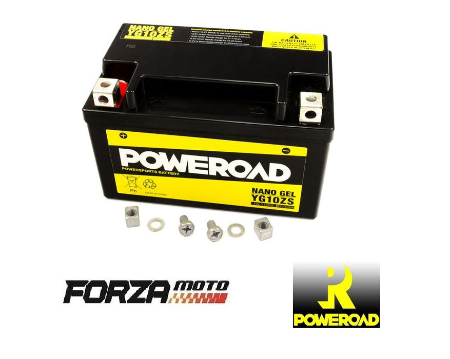 POWEROAD Nano Gel Motorcycle Battery - YG10-ZS (fit YTZ10S)