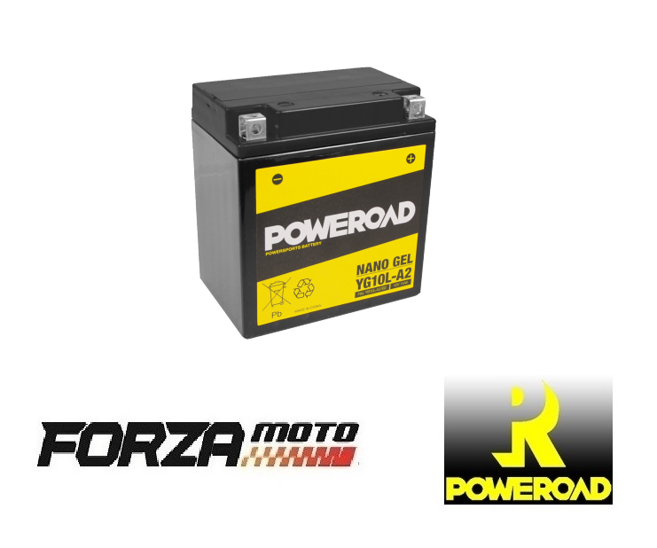 POWEROAD Nano Gel Motorcycle Battery - YG10L-A2 (fits YB10L-A2)