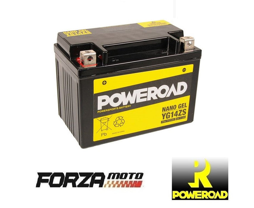 POWEROAD Nano Gel Motorcycle Battery - CYG14ZS (fits YTZ14S)