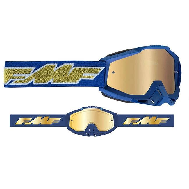 FMF PowerBomb Rocket Adult MX Goggle with Gold Mirror Lens