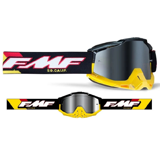 FMF PowerBomb Adult MX Goggle with GOLD Mirror Lens