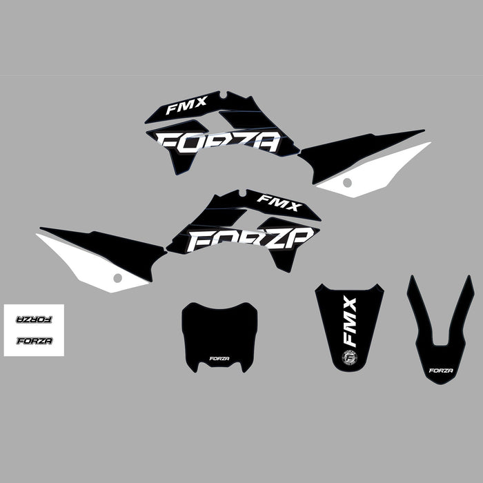 ** FORZA Aftermarket KRZ Style Plastic & Graphic Kit 2025 - Black White
